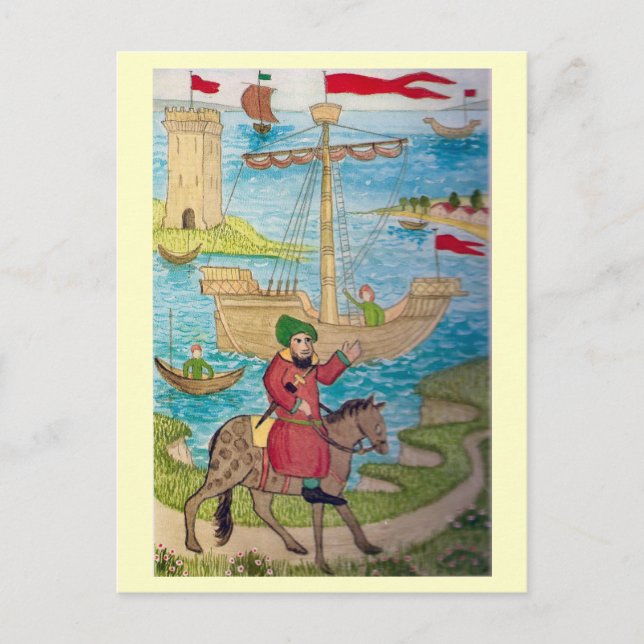 Cartão Postal De Festividades A vida na Inglaterra Feliz, saindo do porto (Frente)