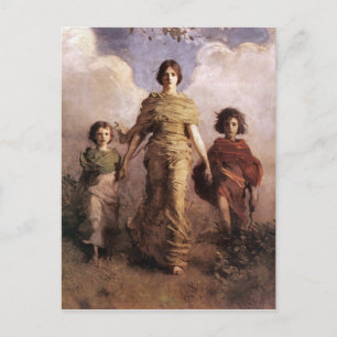 Cartão Postal De Festividades A Virgem 1893 Abbott Handerson Thayer