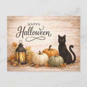 Cartão Postal De Festividades Abóbadas Coloridas de Halloween em Estilo Fazenda