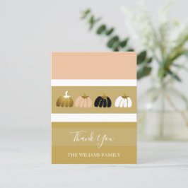 Cartão Postal De Festividades Abóboras Modernas Personalizadas em Preto, Branco,