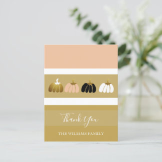Cartão Postal De Festividades Abóboras Modernas Personalizadas em Preto, Branco,