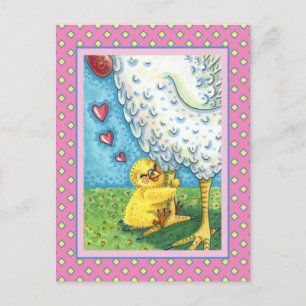 CARTÃO POSTAL DE FESTIVIDADES ABRA A SUA MÃE, PINTINHO DE BEBÊ BONITO AMA A M