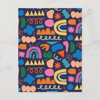 Cartão Postal De Festividades Abstrato de cor minimalista