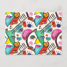 Abstrato de Cubismo Moderno Artsy Rostos Femininos
