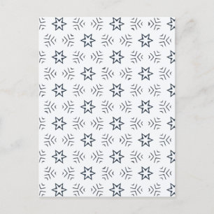 Cartão Postal De Festividades Abstrato de estrelas e neve mínimas