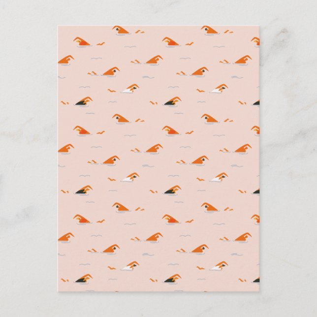 Cartão Postal De Festividades Abstrato de Verão, Piscina (Frente)