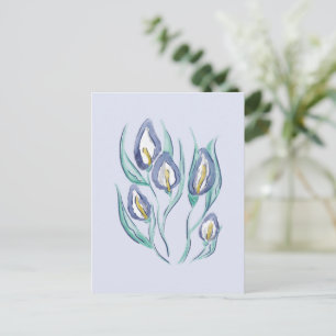 Cartão Postal De Festividades Abstrato Elegância: Lírios de Calla Púrpura de Aqu
