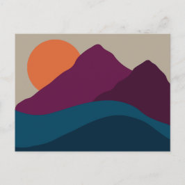 Cartão Postal De Festividades Abstrato Queda Autumn Mountain Landscape Sunset
