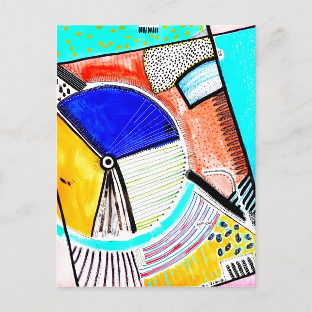 Cartão Postal De Festividades Abstrato roda (Frente)