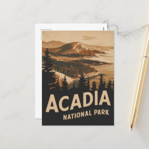 Cartão Postal De Festividades Acadia National Park Bar Harbor Vintage Art