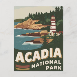 Cartão Postal De Festividades Acadia National Park Lighthouse Viagem Art