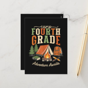 Cartão Postal De Festividades Acampamento Quarta Série Aventura Espera 4ª Série