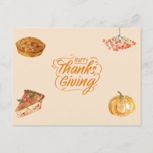 Cartão Postal De Festividades Ação de Graças