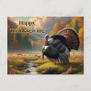 Cartão Postal De Festividades Ação de Graças a Wild Tom Turkey