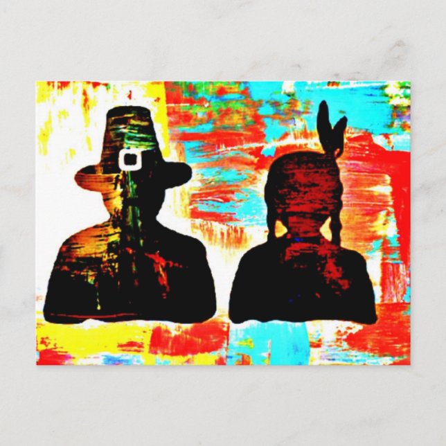 Cartão Postal De Festividades Ação de Graças da Arte Moderna (Frente)