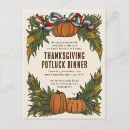 Cartão Postal De Festividades Ação de Graças de Colheita de Americanas Quentes