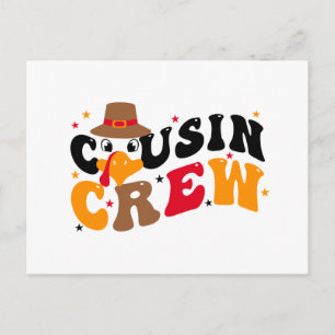 Cartão Postal De Festividades Ação de Graças de Cousin Crew