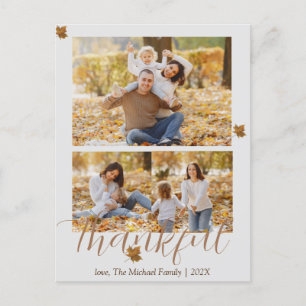 Cartão Postal De Festividades Ação de Graças de outono   Colagem de fotos da fam
