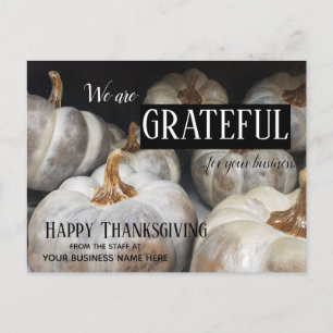 Cartão Postal De Festividades Ação de Graças de Queda Grateful Business