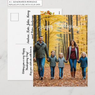 Cartão Postal De Festividades Ação de Graças Especial 1 Família Feliz