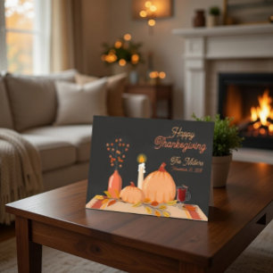 Cartão Postal De Festividades Ação de Graças Feliz e Personalizada