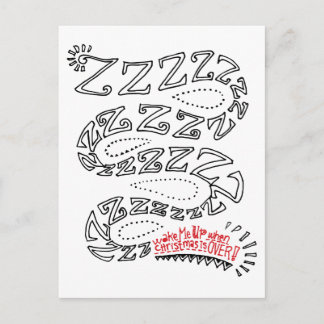 Cartão Postal De Festividades Acorde-me Quando o Natal Acabar!