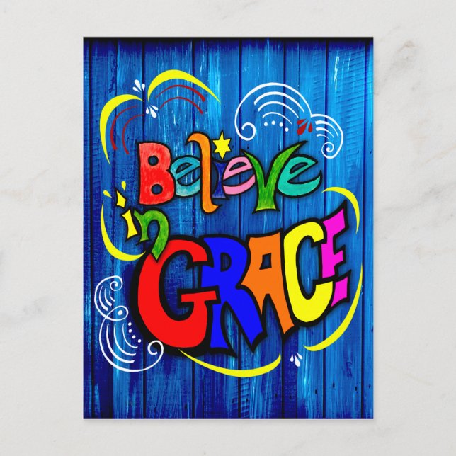 Cartão Postal De Festividades Acredite na Graça (Frente)