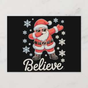 Cartão Postal De Festividades Acredite no Natal Xmas Dabbing Papai Noel Feriado