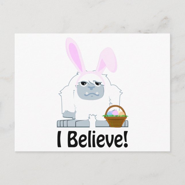 Cartão Postal De Festividades Acredito! Páscoa Yeti (Frente)