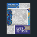 Cartão Postal De Festividades ADICIONE SUAS FOTOS Hanukkah Whimsical Dreidel<br><div class="desc">Carregue suas fotos favoritas neste quadro branco de cartão Hanukkah e depois personalize-o com o relacionamento (amigos,  vizinhos,  família,  etc.) e adicione seu nome de família. Não se esqueça de passar o ano de férias.</div>