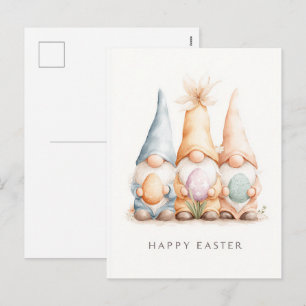 Cartão Postal De Festividades Adoráveis gnominho de desenho animado pintados cel