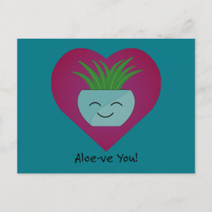 Cartão Postal De Festividades Adoravelmente Engraçado Aloeve Você  Aloe