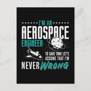 Cartão Postal De Festividades Aerospace Sou Engenharia de Engenheiros Aeroespaci