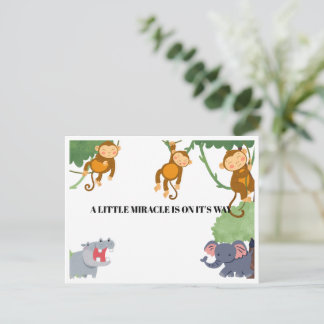 Cartão Postal De Festividades African Animals Surprise Gender Baby Shower