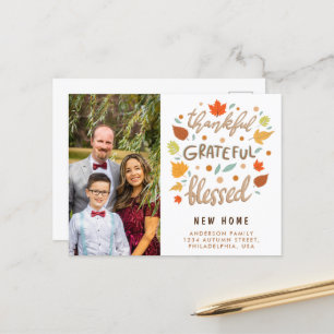 Cartão Postal De Festividades Agradeço a grata e abençoada nova apresentação