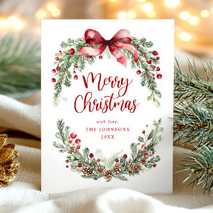 Cartão Postal De Festividades Água-forte Botânica Feliz Natal