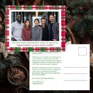 Cartão Postal De Festividades Água-forte Xadrez Natal Foto Personalizada Negócio