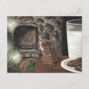 Cartão Postal De Festividades Aguardando Papais noeis