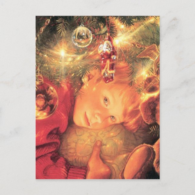 Cartão Postal De Festividades Aguardando Papais noeis (Frente)