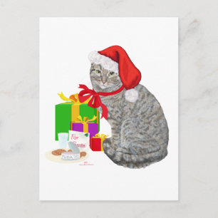Cartão Postal De Festividades Aguardando pelo Papai Noel