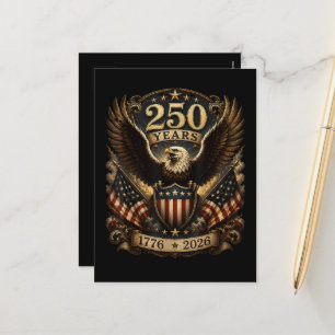 Cartão Postal De Festividades Águia Patriótica Americana 1776 2026 250º 4 de Jul