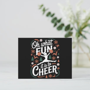 Cartão Postal De Festividades Ah Que Diversão É Torcer Feio Cheerleading Natal