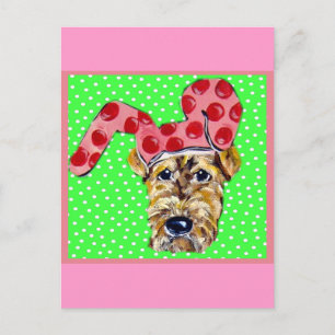Cartão Postal De Festividades Airedale de Páscoa