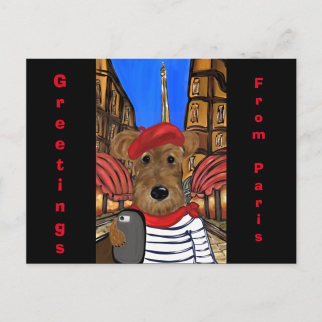 Cartão Postal De Festividades Airedale Terrier (Frente)