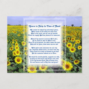 Cartão Postal De Festividades "Ajuda em Tempo de Necessidade" poema cristão