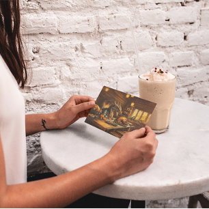 Cartão Postal De Festividades Ajustado de Ação de Graças para um Dragão