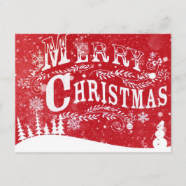 Cartão Postal De Festividades Ajuste vermelho do White Christmas