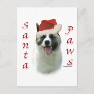 Cartão Postal De Festividades Akita Santa Paws