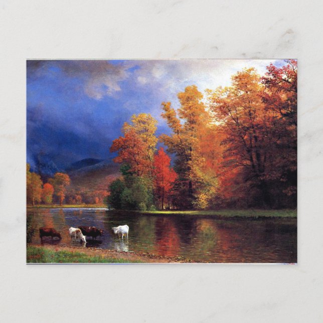 Cartão Postal De Festividades Albert Bierstadt - On the Saco (Frente)