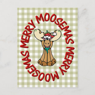 Cartão Postal De Festividades alce de moosemas de feliz